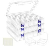LINYAPRY Lot de 138 petites boîtes de rangement en plastique transparent avec couvercle à charnière pour accessoires de peinture diamant, bijoux, travaux manuels