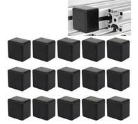 LINYIJOY Lot de 15 embouts 40 x 40 cm - Profilé solaire en aluminium - Profilé solaire PV - Inserts de tubes carrés - Capuchon de recouvrement en plastique pour profil de montage 40 x 40 - Noir