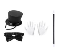 Linyuir Jeu Magicien Halloween 45 Pièces Tête Magicien Chapeau Bandeau Pour Le Front Bâton Magique Gants Mouche Touffe Épaules Pour Adultes Fête Costumée Carnaval Fastnacht