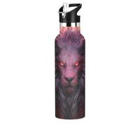 Lion En ColèRe Rouge Bouteille d'eau pour Enfants en Acier Inoxydable,Gobelet Isotherme Sous Vide pour Filles Garçons