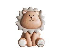 Lion Résine Grise, Tirelire en Résine Incassable, Cadeau d'anniversaire Mignon pour Enfants ou Amoureux