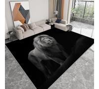 Lion Tapis 60x90 cm Animaux des Prairies Moquette Antiderapant à Poils Courts Tapis 3D Lavable en Machine Convient aux EntréEs Couloirs et Portes d'Entrée a-1593