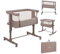 Lionelo AURORA 3en1 Lit Bébé jusqu'à 9 kg Cododo, Réglage de la Hauteur | Berceau, Roulettes avec Freins, Réglage de la Hauteur et de l’Inclinaison du Matelas 4, Matelas Ergonomique, Sac