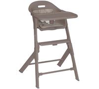 Chaise haute Lionelo Beny avec harnais 3 points, plateau et repose-pieds réglables, peu encombrante, 6 à 36 mois jusqu'à 15 kg - Beige taupe