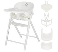 Lionelo Celia Chaise Haute Bébé Évolutive 3 en 1, Jusqu’à 110 kg | Dès 6 mois, siège et repose-pieds réglables sur 6 niveaux, coussin, plateau amovible, harnais 5 points, Blanc Crème
