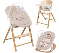 Lionelo Celia Set Chaise Haute Bébé Évolutive 4 en 1 avec Transat Naissance, Réglage à 1 Main, Harnais 5 Points, Plateau Lave-Vaisselle, Chaise jusqu’à 110 kg