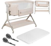 Lionelo Cot Leonie Plus, co-sleeping 3 en 1 jusqu'à 9 kg, hauteur réglable - beige