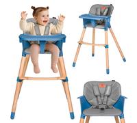 LIONELO Koen chaise haute bébé et enfant jusqu’à 30 kg, plateau amovible, harnais de sécurité 5 points, construction robuste, facile à nettoyer