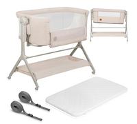 Lionelo Cot Leonie Plus, co-sleeping 3 en 1 jusqu'à 9 kg, hauteur réglable - beige