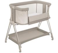 Lionelo Lit portable Luna – co-sleeping, matelas, jusqu'à 9 kg, réglable, 4 roues, beige