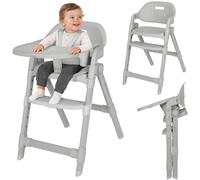 Lionelo Matt Chaise Haute Bébé 3 en 1, Pliable et Évolutive, Gris | Dès 6 Mois, Assise et Repose-Pieds Réglables, Plateau Lave-Vaisselle, Harnais 5 Points, Coussin Doux, Jusqu’à 110 kg
