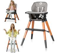 Lionelo Mona 4in1 Chaise haute pour enfant Chaise haute combinée pour bébé Chaise haute pour bébé Noir-Gris