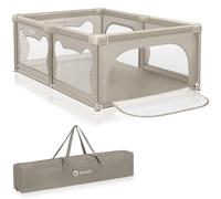 Lionelo Parc pliable pour enfants WILLOW de 0 à 48 mois, 120 cm x 180 cm x 68 cm, parc pour bébés avec filet respirant - Beige