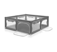 Lionelo Parc bébé WILLOW XL – très grande surface de jeu, 2 entrées latérales verrouillables Gris