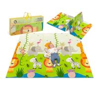 lionelo Robby Grand Tapis éducatif à Jouer pour Les Enfants, 200x180 cm Pliable, Double Face, léger et imperméable, matériau XPE sûr et Durable, Sac Inclus