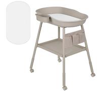 Lionelo Table à langer Rosie réglable en hauteur avec roulettes, station de change pour bébés avec organiseur, table à langer & matelas à langer imperméable
