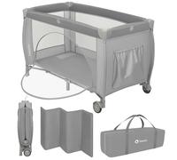 Lionelo STEFI PLUS Lit Bebe Bebe jusqu'à 15 kg, Système de Pliage Rapide | Entrée Latérale, Dispositif de Protection Contre le Pliage Accidentel LockGuard, Sac de Transport