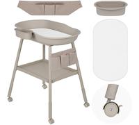 Lionelo Table à langer Rosie réglable en hauteur avec roulettes, organiseur, matelas imperméable