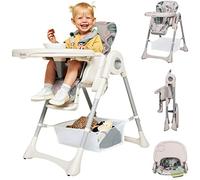 Lionelo Zanna Chaise Haute Bébé Pliable, 4 Hauteurs, Dossier 3 Positions | Double plateau lave-vaisselle, harnais 5 points, repose-pieds réglable, 4 roues anti-rayures, pliage compact, rose bubblegum
