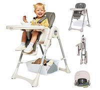Lionelo Zanna, chaise haute pliable, portable avec roulettes, plateau double spacieux, plateau et repose-pieds réglables, ceintures de sécurité à 5 points, de 6 à 36 mois jusqu'à 15 kg, enfant
