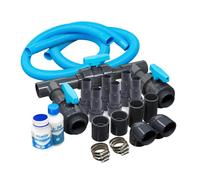 LionFlex Kit de dérivation de piscine universel Deluxe 50 mm - Kit complet avec robinets à boisseau sphérique, angles, tuyaux, colle et nettoyant - Régulation du débit pour pompe à chaleur et