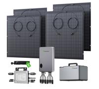 LIONSHEE Kit Solaire pour Balcon 800 W Batterie Accumulateur 1024 Wh, 4 Panneaux Flexibles de 960 W Peak et Smart HUB 1600 W