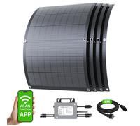 LIONSHEE LS-PV800Mi 800W Kit Solaire Flexible - 4 Panneaux 200W+1 Micro-Onduleur - Rendement 23,5% - IP67 - Câble d'Alimentation 5 m
