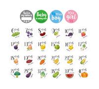 LIOOBO Autocollants pour Ventre de Femme Enceinte 28pcs, Stickers Sûrs et Faciles à Enlever, Accessoires Photo pour Prise de Vue Familiale et Souvenir de Croissance Bébé
