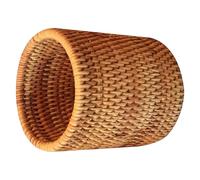 LIOOBO Panier Rond Tressé en Rotin, Cylindrique, Fait Main, Khaki | Récipient Polyvalent, Texture, Finition Soignée, Usage Maison ou Bureau, Style Créatif, Rangement Discret