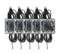 Lipski Module de caméra 100 degrés 1MP OV9732 1280x720, Pilote USB Gratuit, Mise au Point Manuelle avec câble de 2 mètres/3 mètres for WinXP/7/8/10, Bricolage(5pcs 3 Meter)