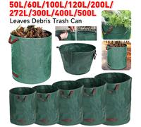 Liqu500L-Sac à déchets de jardin pliable, grande capacité, sac pour cuir chevelu, sac de rangement léger, corbeille à ordures, feuilles de jardin, poubelle de débris 100L
