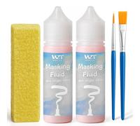 Liquide de masquage pour peinture à l'aquarelle 120 ml rouge avec un pinceau et une gomme, Séchage rapide Facile à déchirer N'abîme pas le papier Fournitures d'art de peinture professionnelles