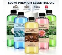 Liquide de recharge pour diffuseur d'huiles essentielles de grande capacité 500 ml, Rose/Santal/Pin/Lys/Lavande/Eucalyptus, plusieurs parfums au choix, produits de parfum pour la maison, l'hôtel, la v