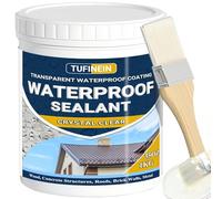 Liquide Étanchéité Transparent 1KG, TUFINEIN Agent de Revetement Impermeable Transparent Intérieure et Extérieure Membrane d'Étanchéité Waterstop Imperméable Transparente