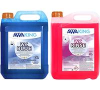 Liquide WC pour caravane - Bleu - 5 l + 5 l de chasse - Additif pour camping-car - Eau noire + concentré - Réservoir de chasse d'eau pour caravane, déchets, camping-car, liquide sanitaire