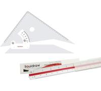 Liquidraw Lot de 2 équerres réglables de 25 cm et règle triangulaire de 30 cm pour l'architecture, le dessin, la menuiserie