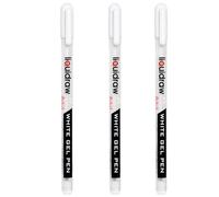 Liquidraw Lot de 3 stylos à encre gel blanche pour art, papier noir, pointe fine de 0,8 mm, pour artistes, surlignes, dessin, écriture et croquis