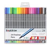 Liquidraw Paquet de 24 feutres à pointe fine de 0,4 mm, couleurs assorties