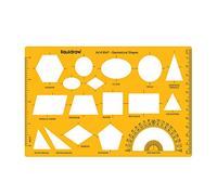 Liquidraw Pochoir de formes géométriques - Rapporteur - Cercle ellipse ovale triangulaire carré hexagonal pentagone rectangulaire - Pour dessin de règles, dessin technique, architecture