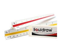 Liquidraw Règle triangulaire 30 cm | Outil métrique en plastique à code couleur | Caractéristiques échelles de 1:10 à 1:500 | Convient pour architectes et ingénieurs | Divisions précises | Comprend un