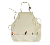 Liquidraw Tablier d'art adulte pour homme et femme, grand bavoir en toile lavable pour peinture, cuisine, chef, artiste, jardinage, peintres, école et enfants, crème, Large