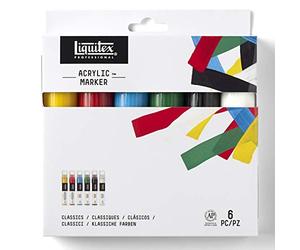 Liquitex 00121 Set de 6 Marqueurs Pointe Large Couleurs Assortis