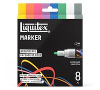 Liquitex 3699485 Marqueurs multisurfaces avec pointes durables et base aqueuse à séchage rapide - couleurs vives sur toile, bois, verre, textiles et bien plus encore - Set Paysages de Rêve, 8 x 2 mm