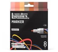 Liquitex 3699486 Marqueurs multisurfaces avec pointes durables et base aqueuse à séchage rapide - couleurs vives sur toile, bois, verre, textiles et bien plus encore - Set Portrait, 8 x 2 mm