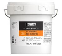 Liquitex 5836 Vernis Ultra Brillant Professionnel pour Peintures Acryliques - Qualité Archive, Ne Jaunit Pas, Sèche Transparent - Seau de 3,78 L, Transparent Brillant