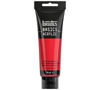 Liquitex 8870015 Basics - Peinture acrylique, peinture artistique monopigmentée, résistante à la lumière, qualité archive, finition satinée, tube de 118 ml - Rouge Cadmium Moyen Imitation