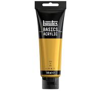 Liquitex 8870020 Basics - Peinture acrylique, peinture artistique monopigmentée, résistante à la lumière, qualité archive, finition satinée, tube de 118 ml - Or