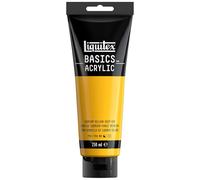 Liquitex 88700217 Basics - Peinture acrylique, peinture artistique monopigmentée, résistante à la lumière, qualité archive, finition satinée, tube de 250 ml - Jaune Cadmium Foncé Imitation