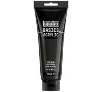 Liquitex 88700221 Basics - Peinture acrylique, peinture artistique monopigmentée, résistante à la lumière, qualité archive, finition satinée, tube de 250 ml - Noir D'Ivoire