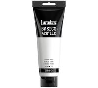 Liquitex 88700229 Basics - Peinture acrylique, peinture artistique monopigmentée, résistante à la lumière, qualité archive, finition satinée, tube de 250 ml - Blanc De Titane